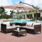 Costway 10' Hanging Solar LED Umbrella Patio Sun Shade Offset Market